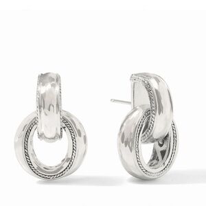 Julie Vos Cannes Silver Pierced Door Knocker Earrings